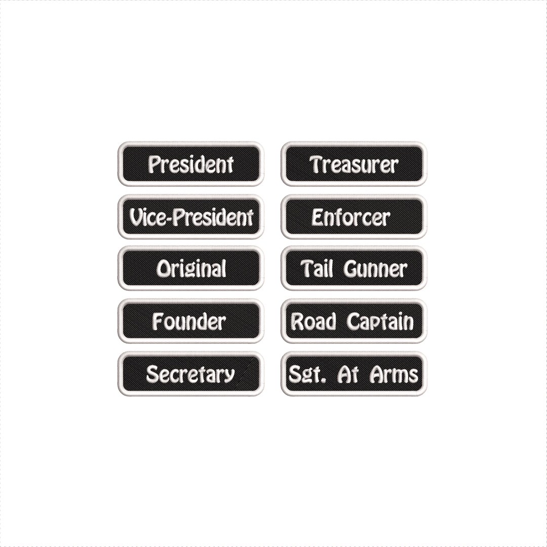 Custom Embroidered Rocker Patch: Officer Title Rank, Iron/sew On, 3.15 ...
