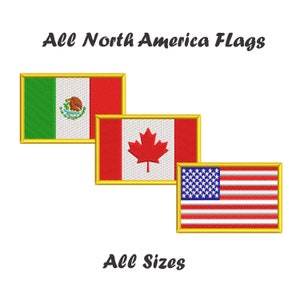 Vlaggen van Noord-Amerika - 100% geborduurde patches - Alle maten - Opstrijkbaar/opnaaien