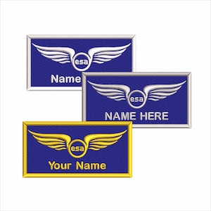 ESA Pilot Wings - aangepaste naam - borduurpatch - opstrijkbaar / klittenband