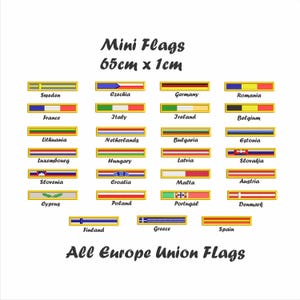 ミニ欧州連合旗セット - 刺繍入りアイロン/縫い付けパッチ