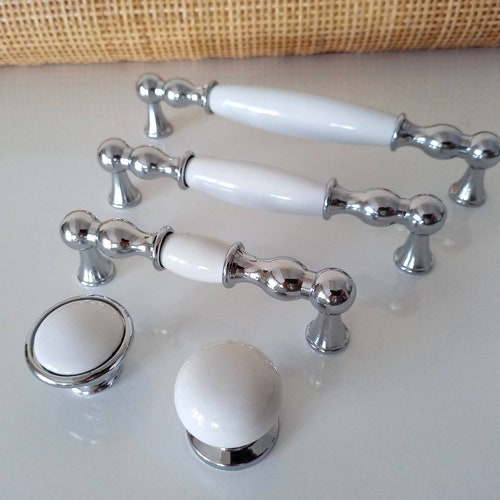 White Knobs and Pulls 2.5 3.78 5 6.3 Etsy