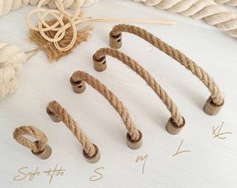 Rope Drawer Pulls 2.5" 3" 3.75" 5" 6.3" Rustic Pulls, Drawer Pulls, Dresser Pulls, Boho Drawer Pulls, Beach Decor Farmhouse Knobs and Pulls