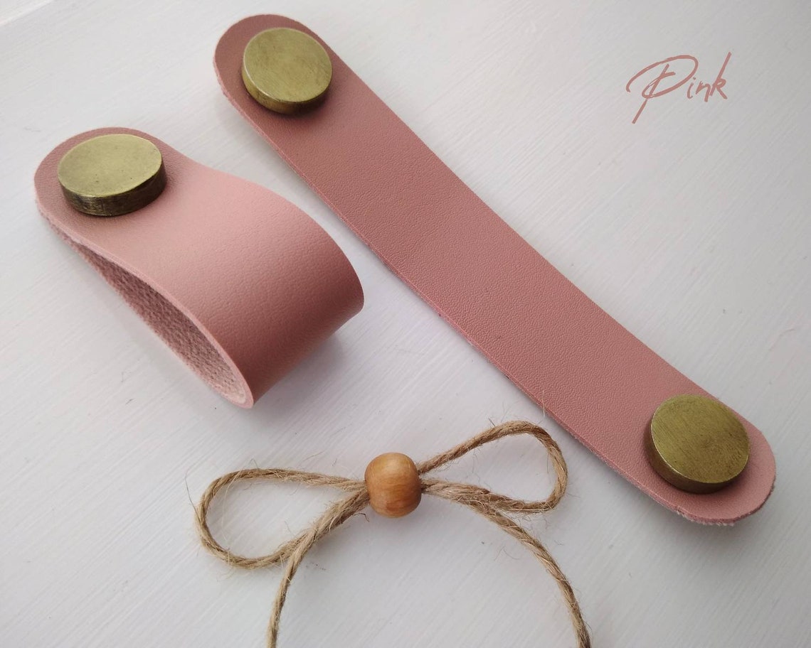 Vegan Leather Pulls Set 20/26 Faux Leather Pulls Drawer Pulls Etsy