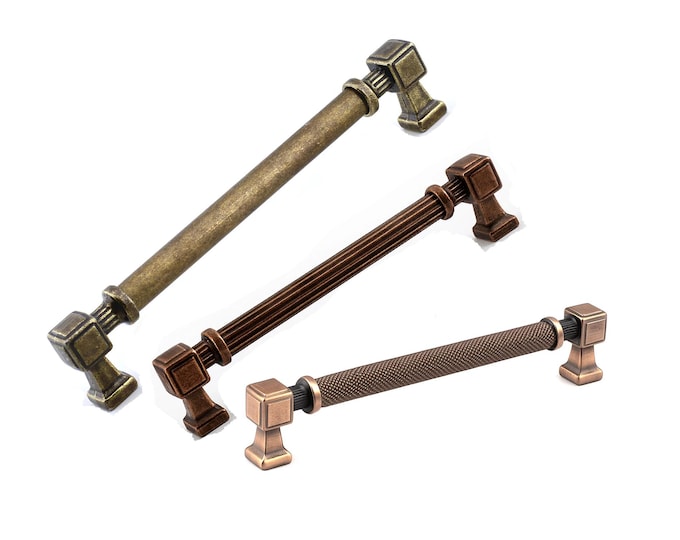 Antique Bronze Copper Black Gold Gray Chrome Cabinet Pulls and Knobs: Vintage Style Hardware