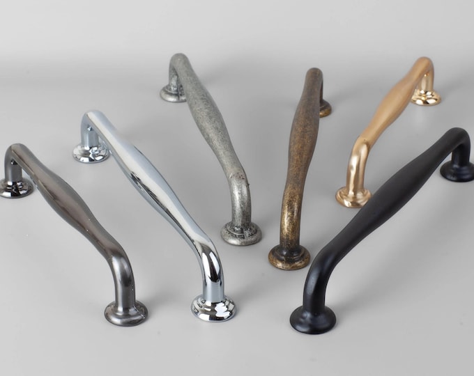 Rustic Cabinet Pulls: Antique Bronze, Pewter, Chrome - Kitchen Hardware