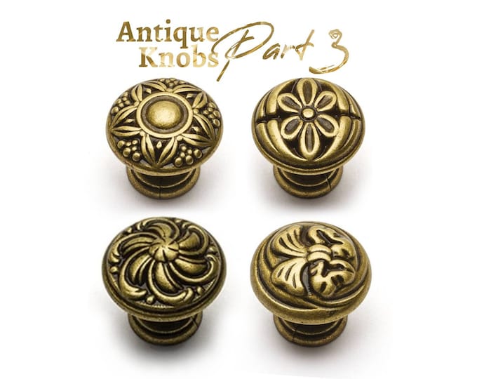 Antique Bronze Knobs PART3 Decorative Cabinet Knobs Antique Gold Knobs Dresser Knob Drawer Knobs Rustic Knobs Farmhouse Furniture Hardware