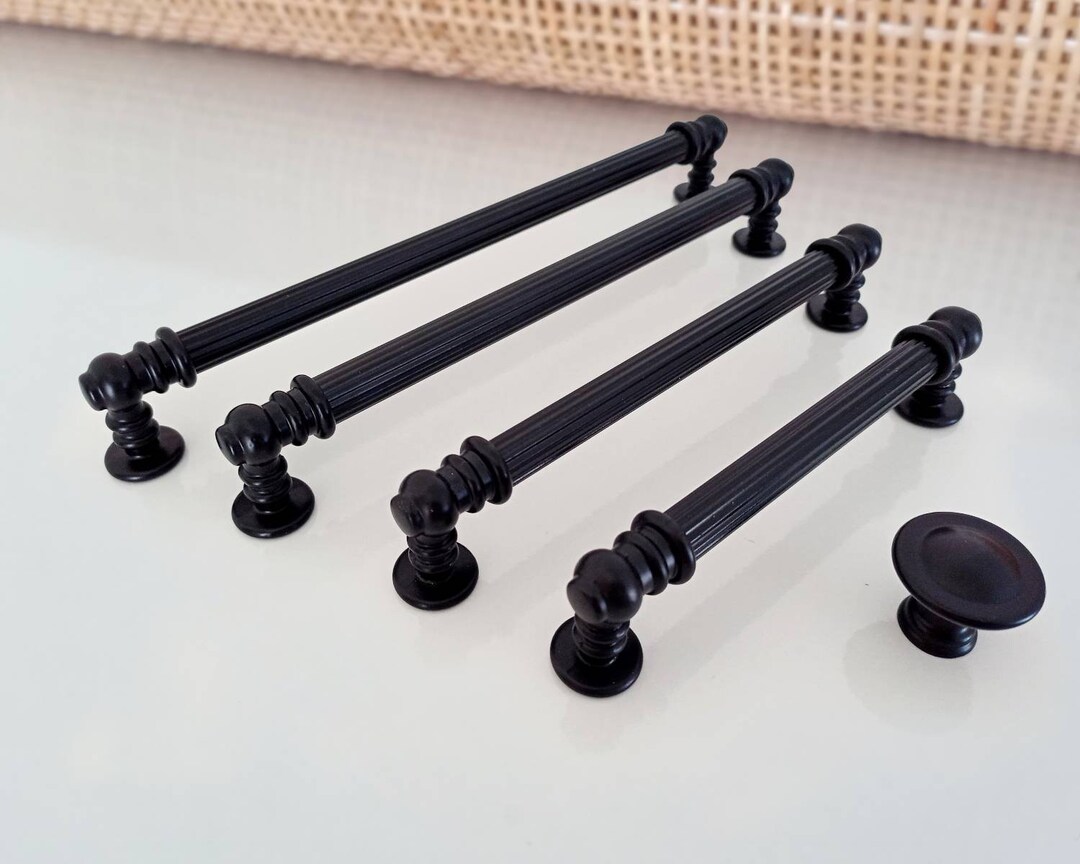 Black Pulls Long Pull Handles 3.78 5 6.3 7.5 8.8 Matching Black Pulls Pulls