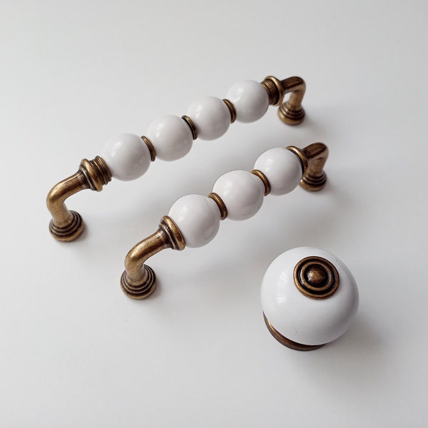 Porcelain Pulls 96 128 160 3.75 3.78 5 6.3 Matching Knobs Pulls Handles Dresser Pulls Drawer Pulls Farmhouse Decor Vintage Pulls Handles