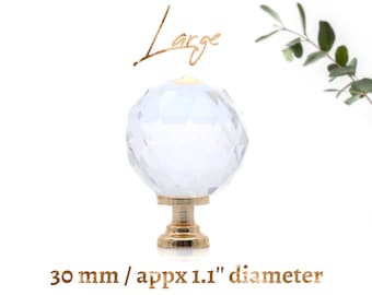 Crystal Glass Knob, Small Glass Knobs, Large Glass Knobs Glass Knobs for Dresser, Cabinets, Clear Glass Dresser Knobs Gold Glass Knobs