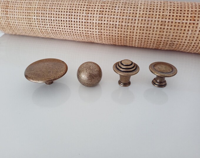Antique Bronze Cabinet Knobs, Antique Brass Knobs, Farmhouse Knobs and Pulls, Kitchen Hardware, Bronze Drawer Knobs,Dresser Knob Chrome Knob