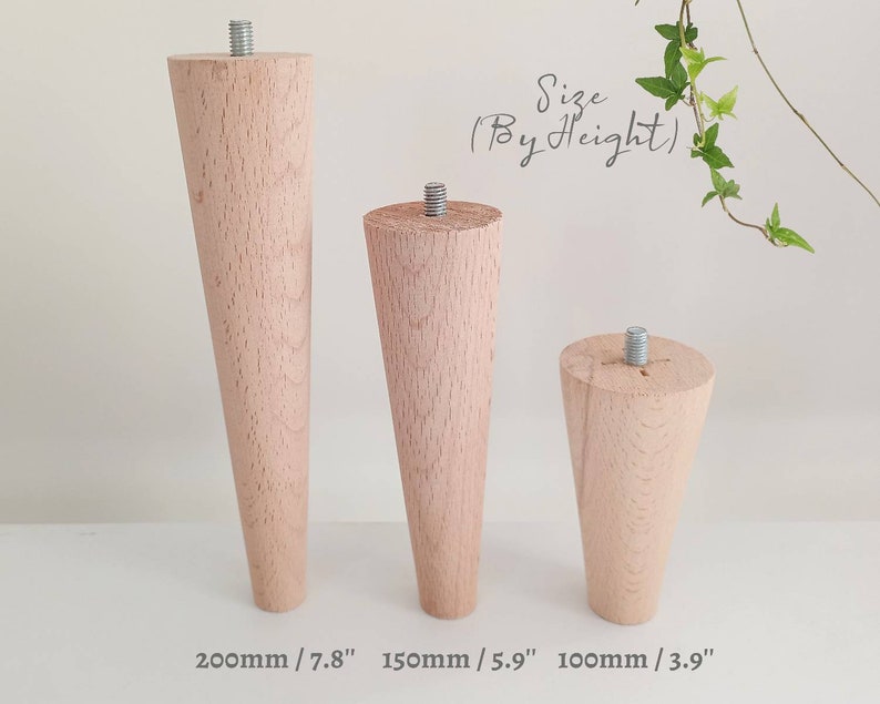 Tapered Furniture Legs Wood Furniture Legs Unfinished Etsy