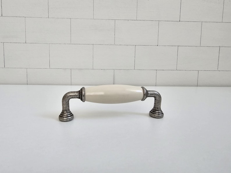 White Porcelain Knobs and Pulls 3.75”