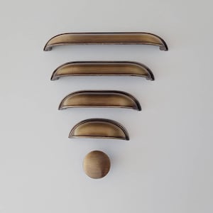 Cup Pulls 2.5&quot; 3.75&quot; 5&quot; 6.3&quot; Antique Brass Drawer Pulls, Antique Bronze Cup Handles, Farmhouse Knobs and Pulls, Cabinet Hardware