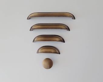 3 in. (76 mm) Antique Brass Drawer Cup Pull Victorian 3 in. (76 mm) Antique Brass Drawer Cup Pull Victorian