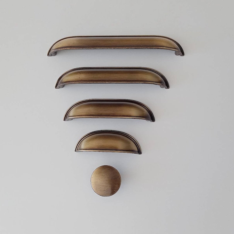 Antique Brass Drawer Pulls Etsy