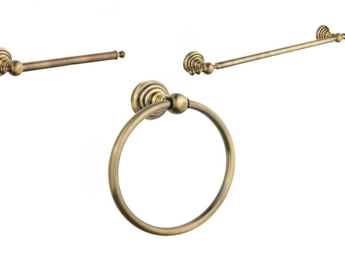 Towel Holder, Antique Brass Minimalist Towel Holder, Towel Ring, Towel Rack, Hand Towel Holder
