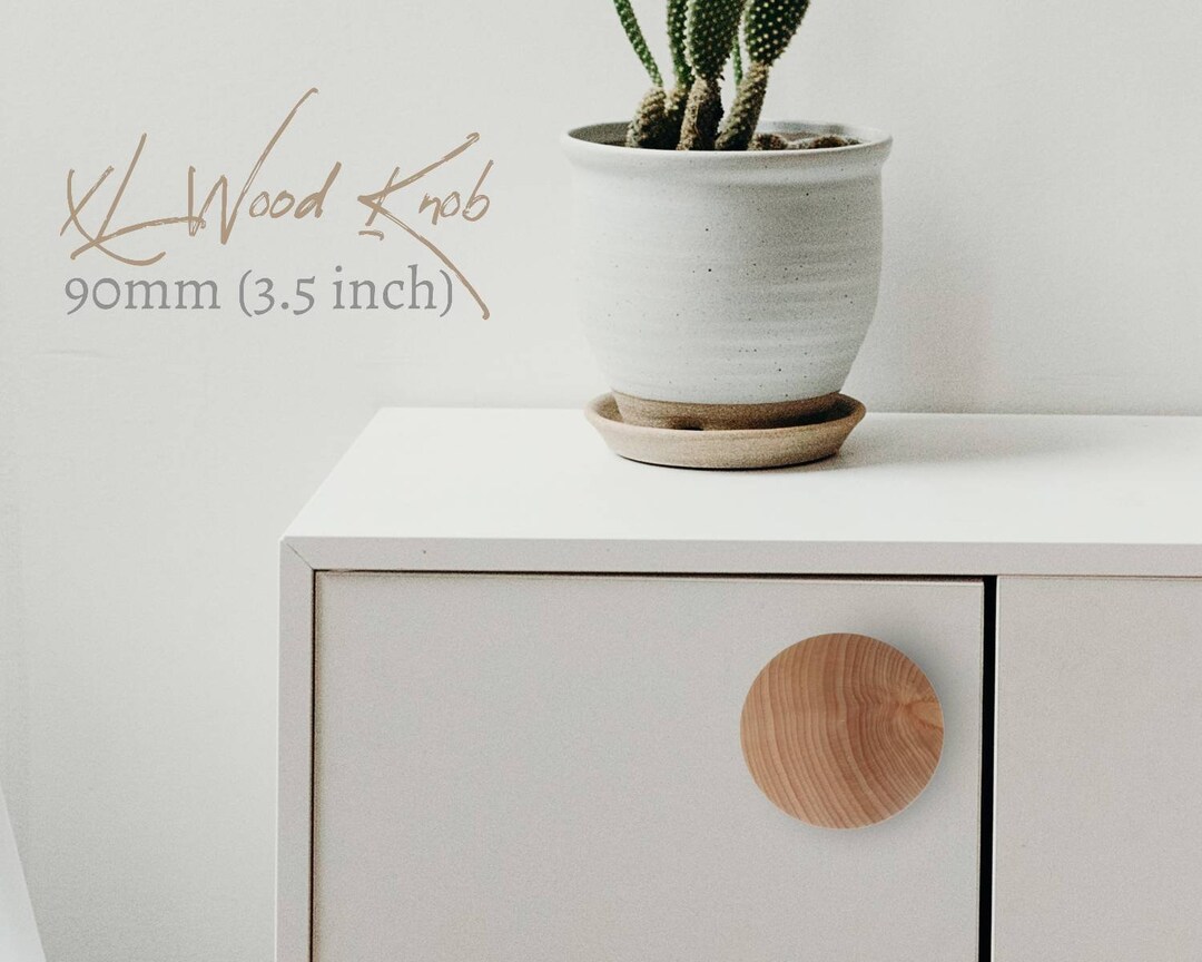 Extra Large Knobs 90mm 3.5 Wood Knobs, Wood Drawer Knobs, Large