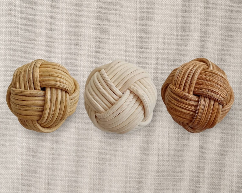Rattan Knobs for Dresser 40mm Boho Drawer Knobs Boho Dresser Etsy