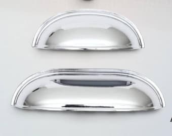 Chrome Bronze Rose Black Copper Inox Silver Gold Cup Pull: Cabinet Drawer Pull - Farmhouse Decor