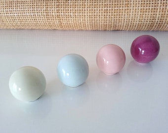 Pastel Porcelain Drawer Knob: 32mm Vintage Ball Knob