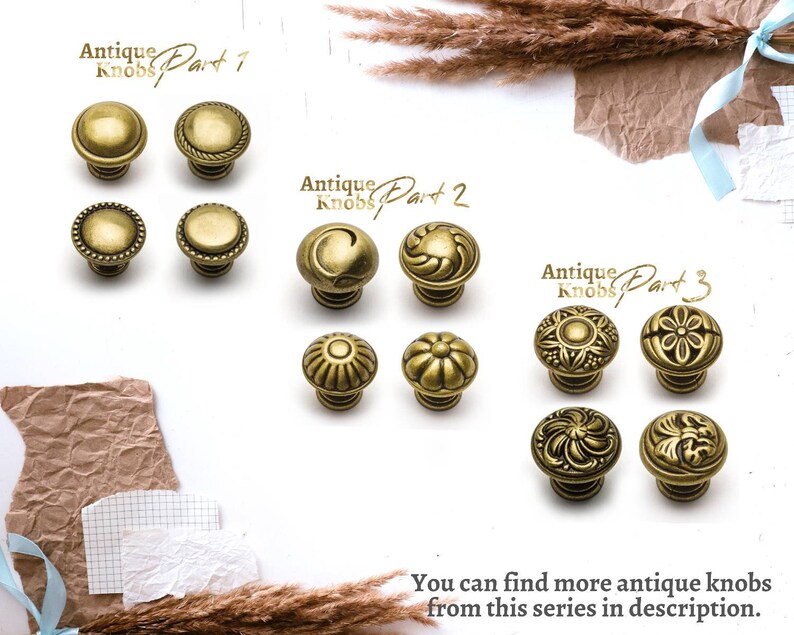 Antique Bronze Knobs PART1 Antique Gold Knobs Dresser Knob Etsy