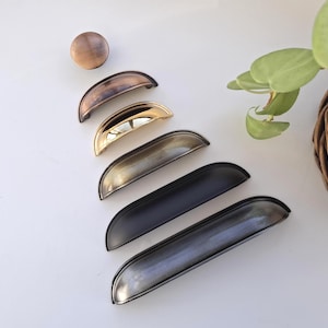 Gold Rose Inox Bronze Black Copper Chrome Silver Zamak Cup Pull: Cabinet Drawer Farmhouse Hardware