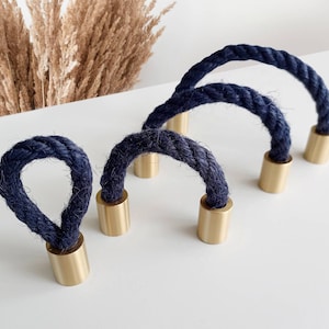 Nautical Rope Pulls, Brass Rope Drawer Pulls, Boho Drawer Handles, Farmhouse Knobs and Pulls, Beach Drawer Pulls, Nautical Pulls