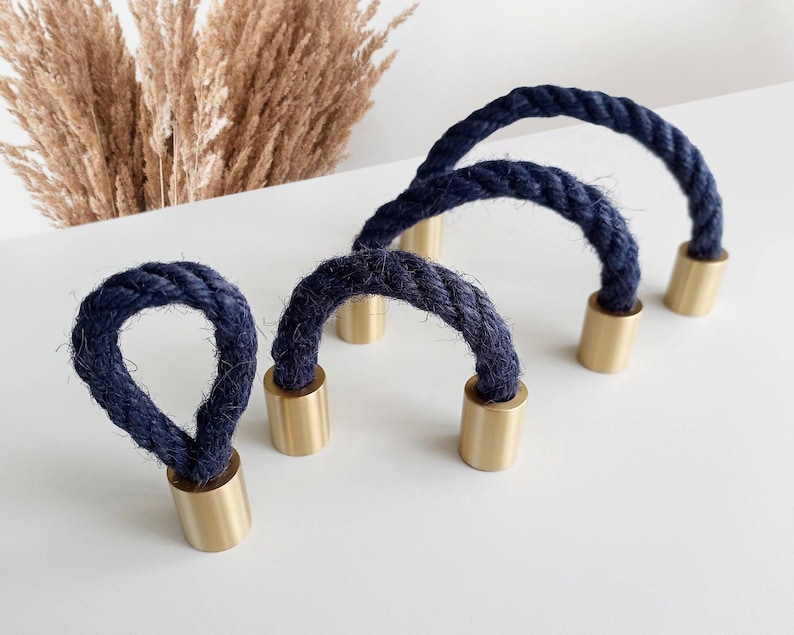 Nautical Rope Pulls Brass Rope Drawer Pulls Boho Drawer Etsy