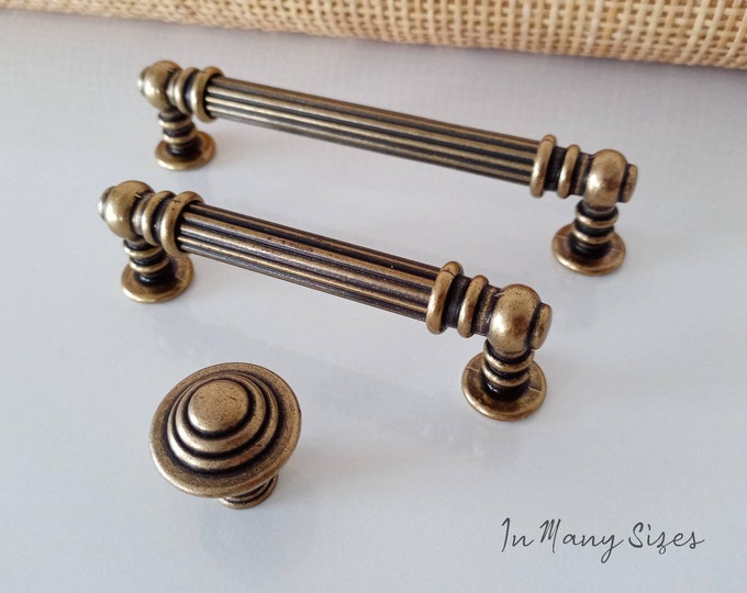 Cabinet Pulls 3.78 5 6.3 7.5 8.8 Antique Bronze Cabinet Pulls and Knobs, Long Cabinet Handles, Cabinet Hardware 96 128 160 192 224mm