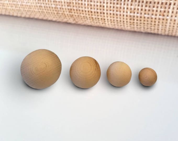 Extra Large Knobs, Large Wood Knobs, 30 40 50 60 80mm, Dresser Knobs, Boho Drawer Knobs, Mid Century Knobs, Ball Knob Wooden