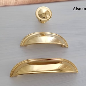 Gold Cup Pulls 2.5&quot; 3.78&quot; 5&quot; 64 96 128mm Cup Pulls Gold Cup Pulls Cabinet Cup Pulls Drawer Pulls Cabinet Hardware Farmhouse Decor