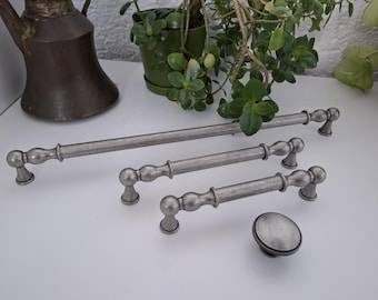 Antique Silver Pewter Cabinet Pulls and Knobs: Kitchen Hardware