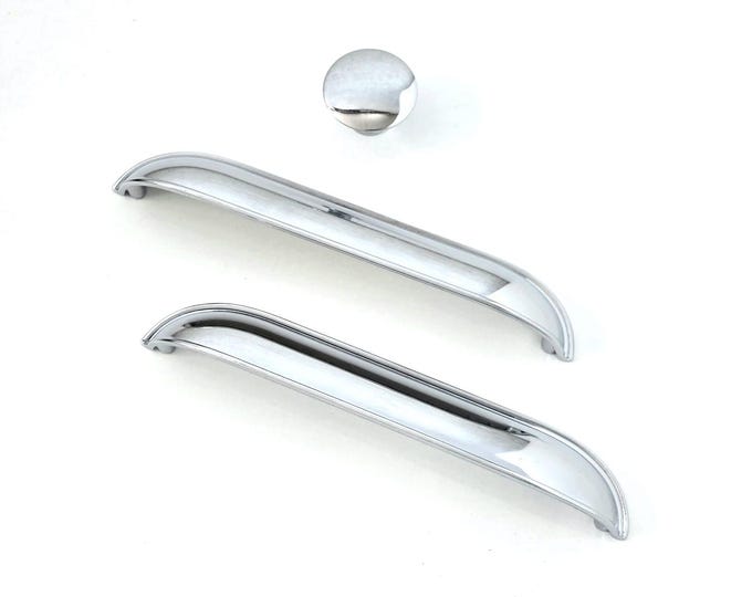 Chrome Bronze Rose Black Copper Inox Silver Gold Cup Pull: Cabinet Drawer Pull - Farmhouse Decor