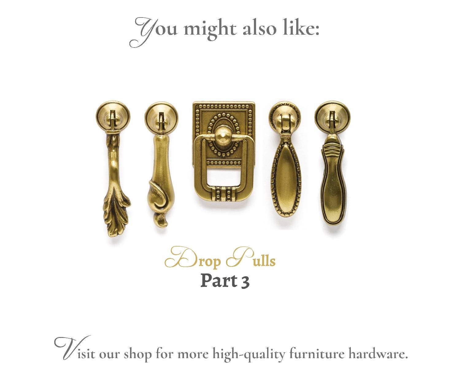 Drop Pulls Rustic Drop Pull Vintage Pull Antique Gold Pulls Etsy