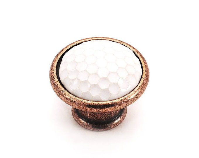 Decorative Drawer Knob 35 mm, Hammered Knob, Porcelain Knobs, Vintage Knobs Dresser Knobs, Drawer Knobs, Cabinet Knobs, White Dresser Knobs