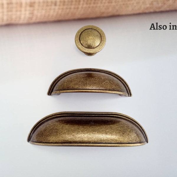 Cup Pulls Antique Bronze 2.5" 3.75" 5" Cup Pulls Cabinet Hardware, Antique Bronze Drawer Pull, Bin Cup Pull, Bronze Drawer Pull Dresser Pull