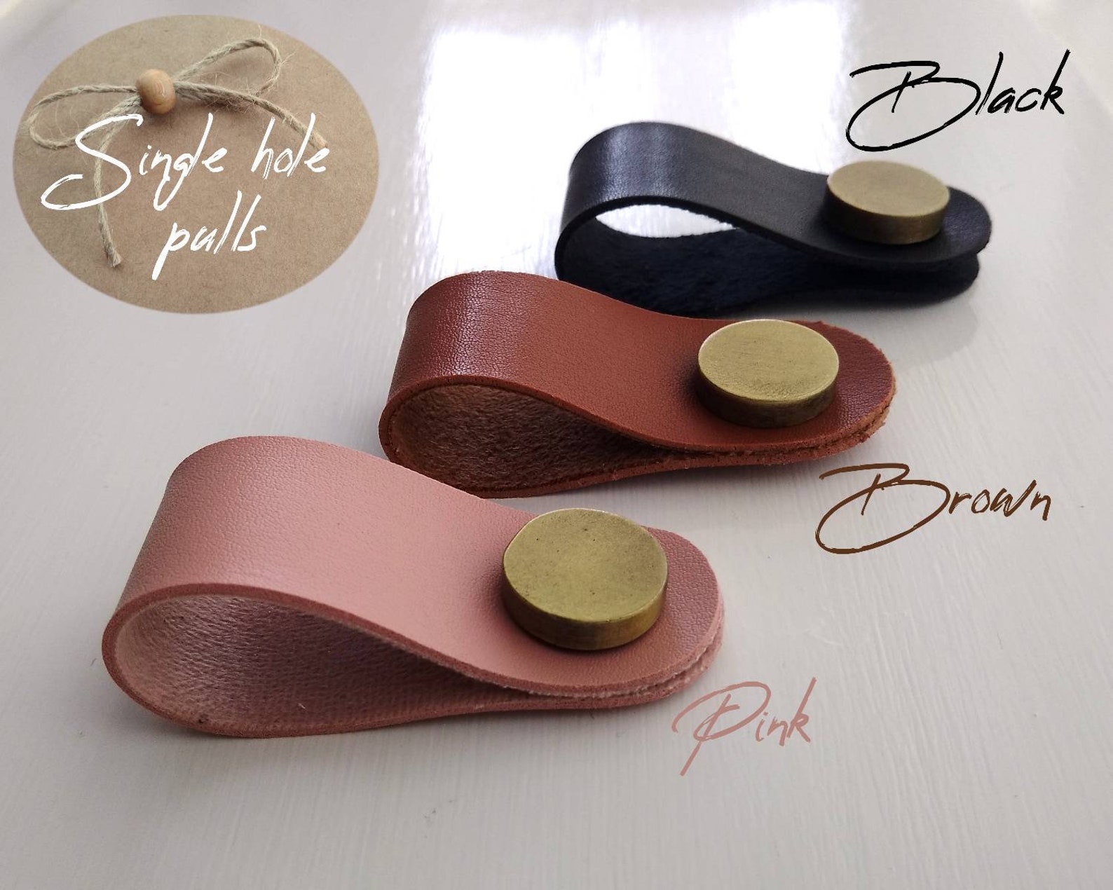 Vegan Leather Pulls Set 20/26 Faux Leather Pulls Drawer Pulls Etsy