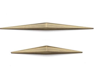 Modern Curved Diamond Antique Bronze Cabinet Handle Gold Pull Option