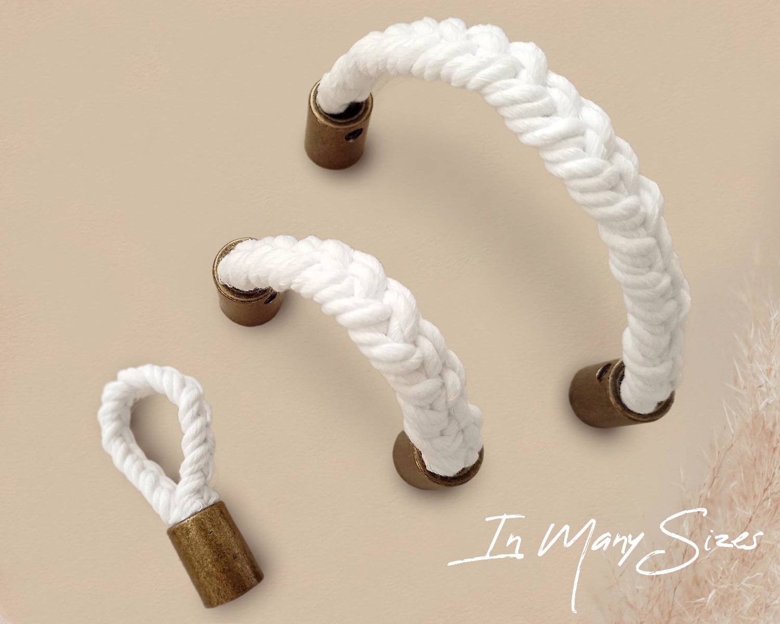 Rope Drawer Pulls, Beach Drawer Pulls, Nautical Drawer Pulls, Natural