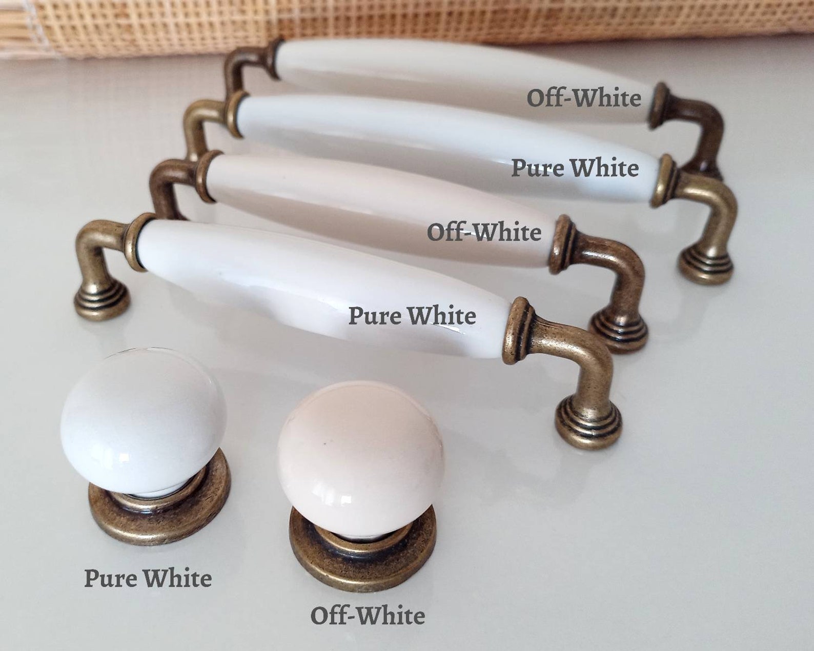 White Drawer Pulls 64 96 128 160 2.5 3.75 5 6.3 Matching White