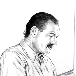 Ernest Hemingway Drawing
