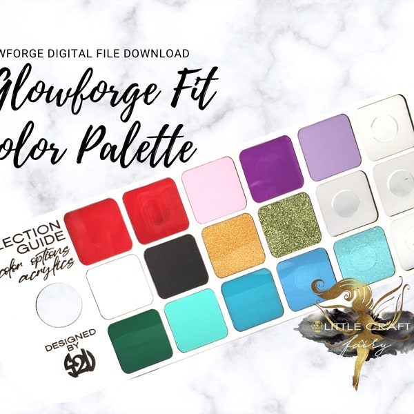 Digital Download File GLOWFORGE FITTED Selection Guide Laser Cut Color Palette