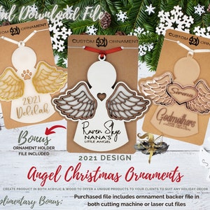 GLOWFORGE Digital Download Custom Angel Christmas Ornament