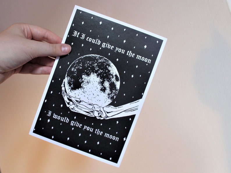 Phoebe Bridgers Inspired ‘Moon Song’ A5 Lyric Print Illustration, Pen and Ink, Punisher Artwork, Wall Decor, Gift 