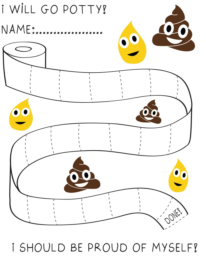Potty Training Chart Sticker Chart Learn to Go to the Bathroom Poo and
