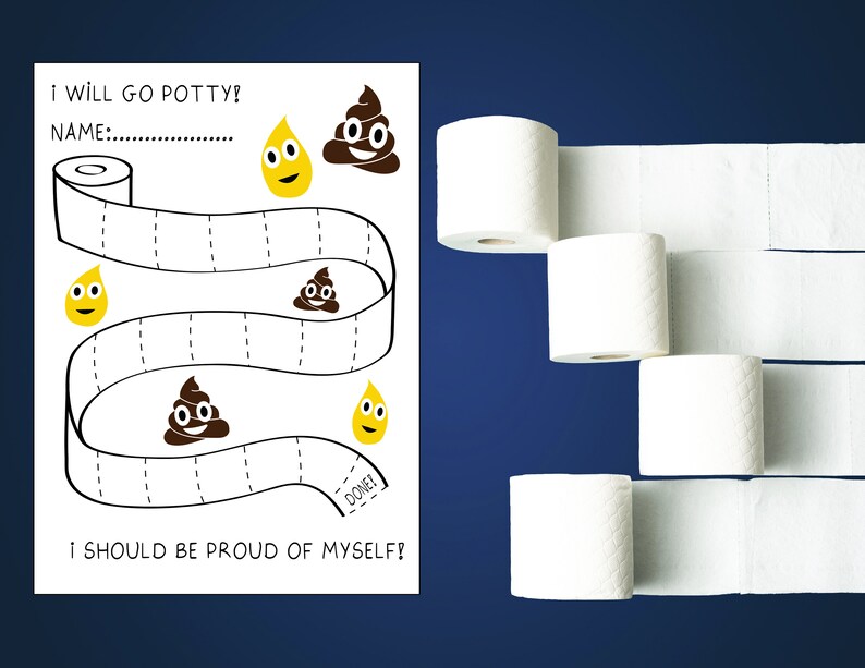 Potty Training Chart Sticker Chart Learn to Go to the Bathroom Poo and