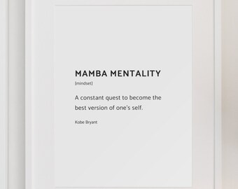 Kobe Bryant Mamba Mentality Quotes Kobe Bryant For Cameo | Etsy