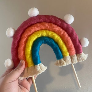 Cake Topper - Rainbow Macrame - Bright Colors