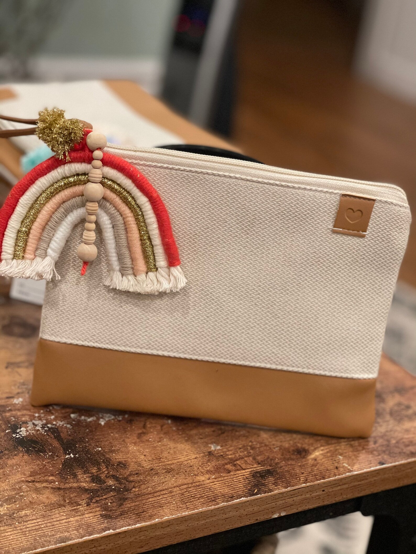 Zipper Pouches Rainbow Macrame Charm Etsy