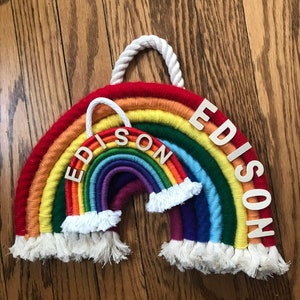 Rainbow Macrame -Personalized Wall Hanger